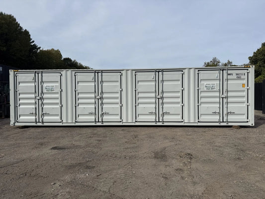Contenedor 40 Pies High Cube con 4 Puertas Laterales – Gris – Usado Grado A